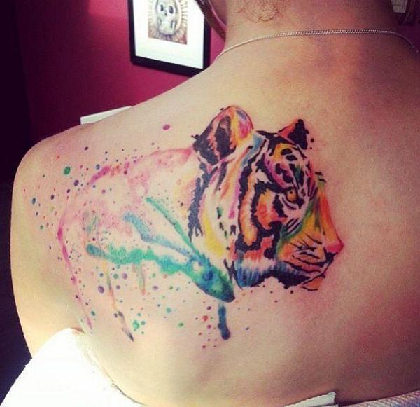 600x581 Tattoos On Twitter Watercolor Tiger Tattoo Httpt.cowioqhsku1d - Watercolor Tiger Tattoo