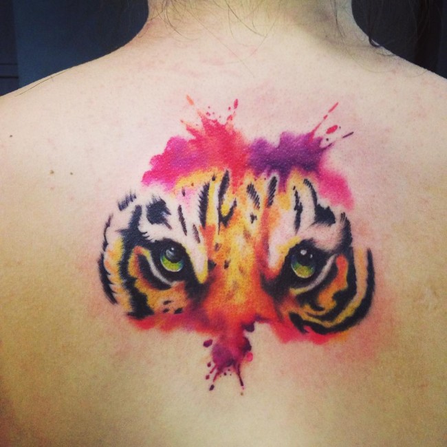 650x650 Tiger Tattoos - Watercolor Tiger Tattoo
