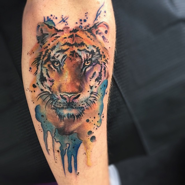 Watercolor Tiger Tattoo at PaintingValley.com | Explore collection of ...