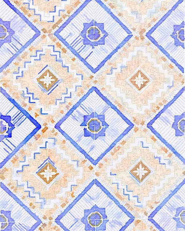 600x749 Watercolor Italian Ceramic Tile Poster By Ariane Moshayedi - Watercolor Tile