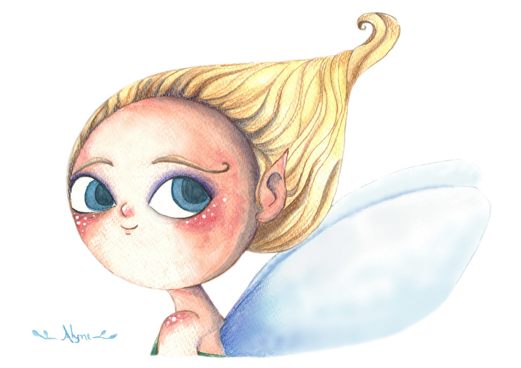 1024x724 Sininho - Watercolor Tinkerbell