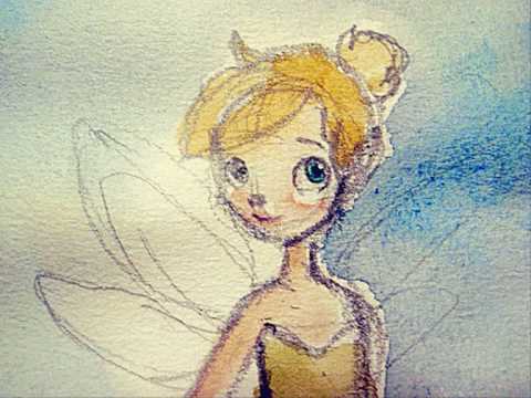 480x360 Speed Drawing Tinkerbell Watercolour - Watercolor Tinkerbell