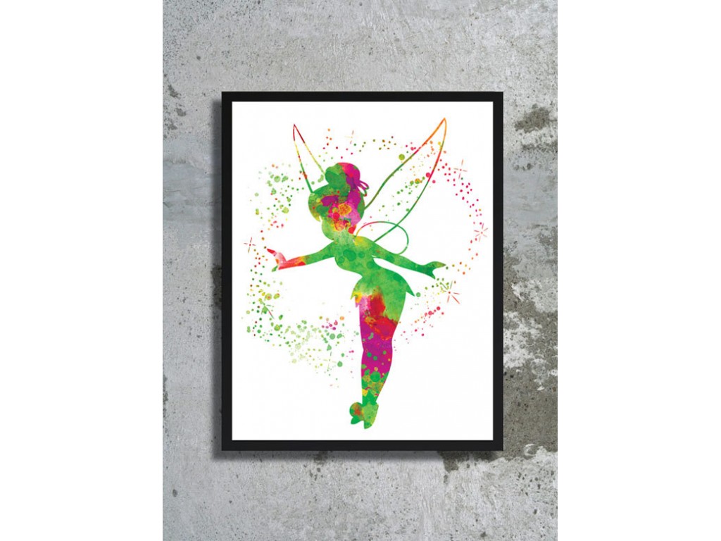 1024x768 Tinkerbell Watercolor Archival Art Print Poster Home Decor - Watercolor Tinkerbell
