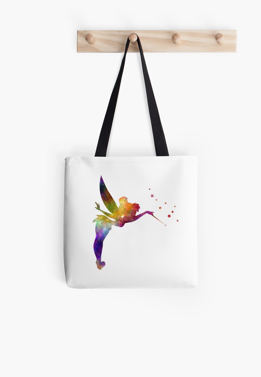 831x1200 Tinkerbell In Watercolor Tote Bags By Paulrommer Redbubble - Watercolor Tinkerbell
