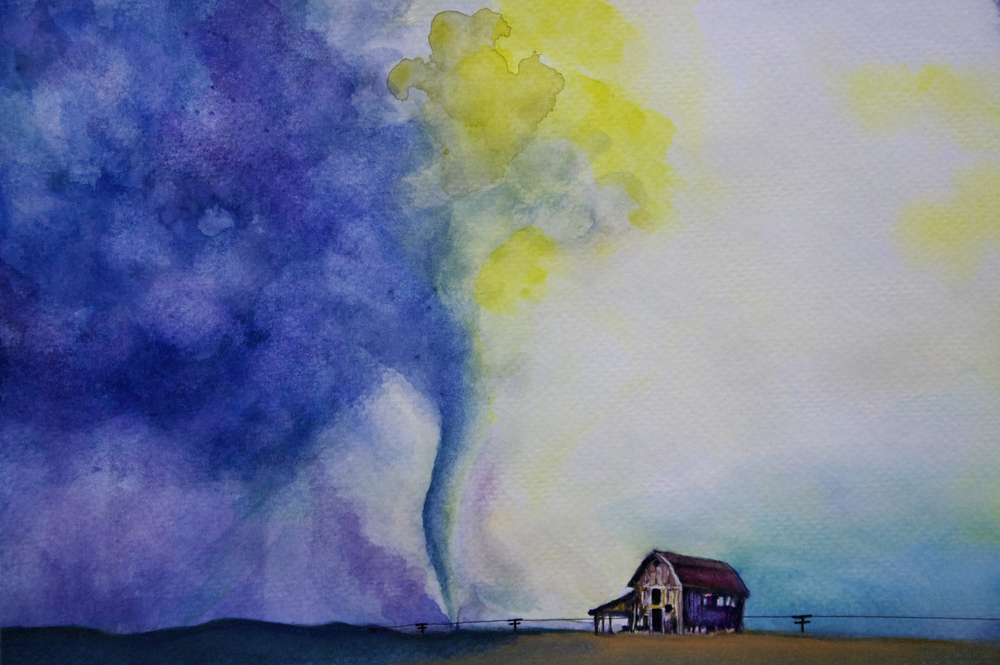 1000x665 Tornado Watercolor George Porter - Watercolor Tornado