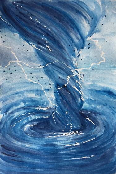 375x563 Tornado Watercolor Painting Painting By Daria Ceppelli Saatchi Art - Watercolor Tornado