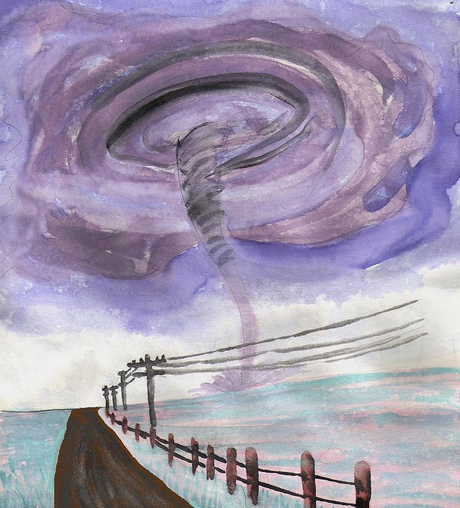 927x1024 Watercolor Tornado This Is One Of My Earlier Watercolors. - Watercolor Tornado