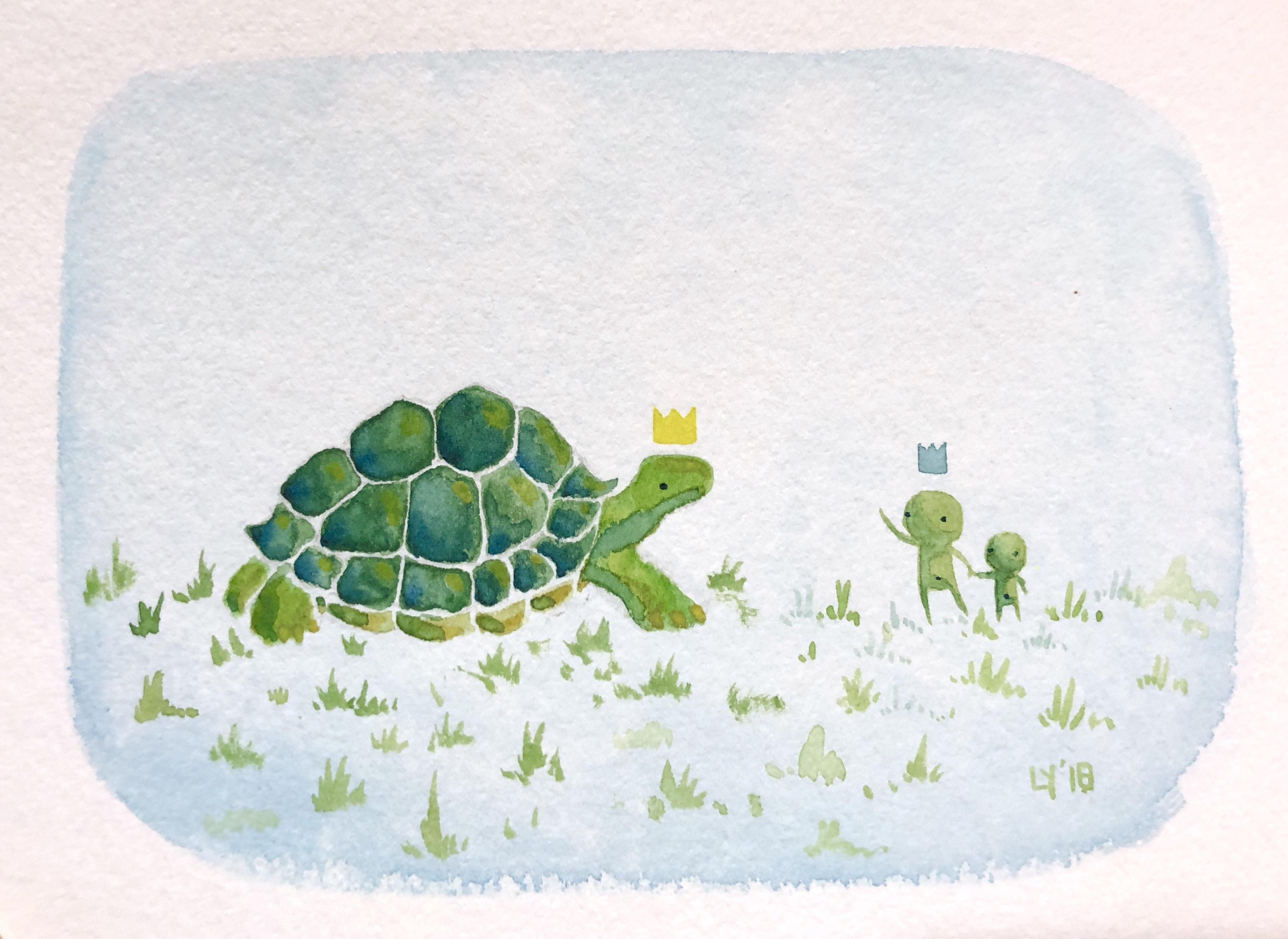3403x2480 King - Watercolor Tortoise