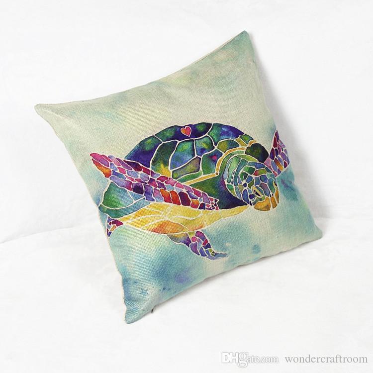 750x750 Watercolor Painting Sea Turtle Tortoise Cushions Covers Home - Watercolor Tortoise
