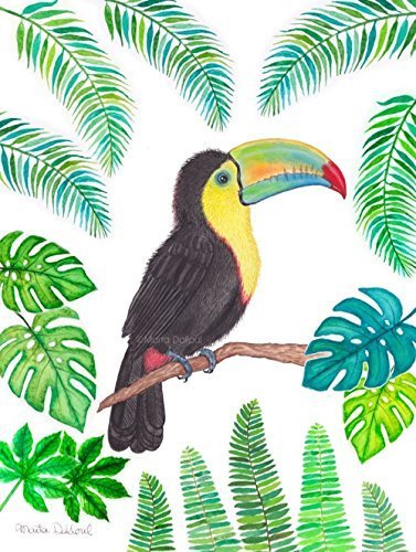 377x500 Toucan Art Print. Tropical Bird Art. Toucan Watercolor - Watercolor Toucan