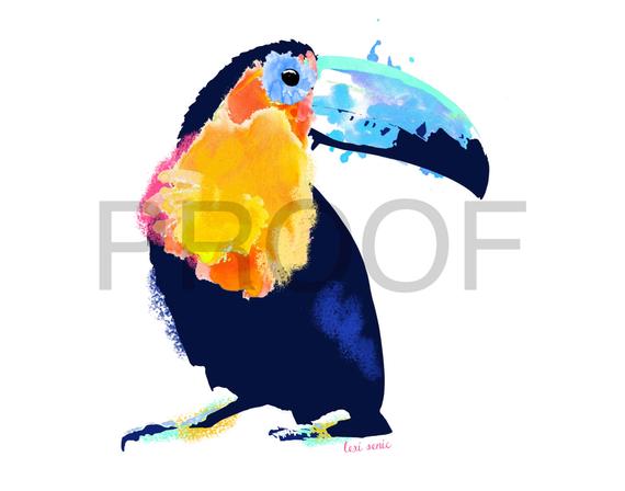 570x448 Toucan Watercolor Toucan Art Tropical Bird Watercolor Etsy - Watercolor Toucan