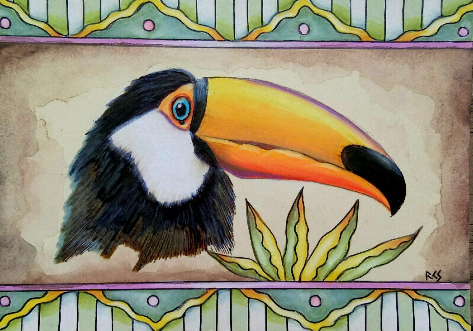 1600x1123 Richard Christopher Collectible Original Watercolor Toucan - Watercolor Toucan