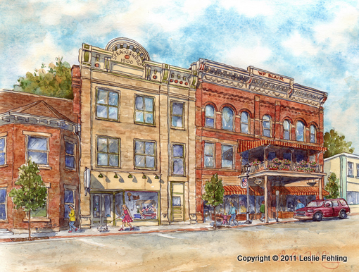 510x386 Everyday Artist Our Town Monday Morning Watercolor Painting - Watercolor Town