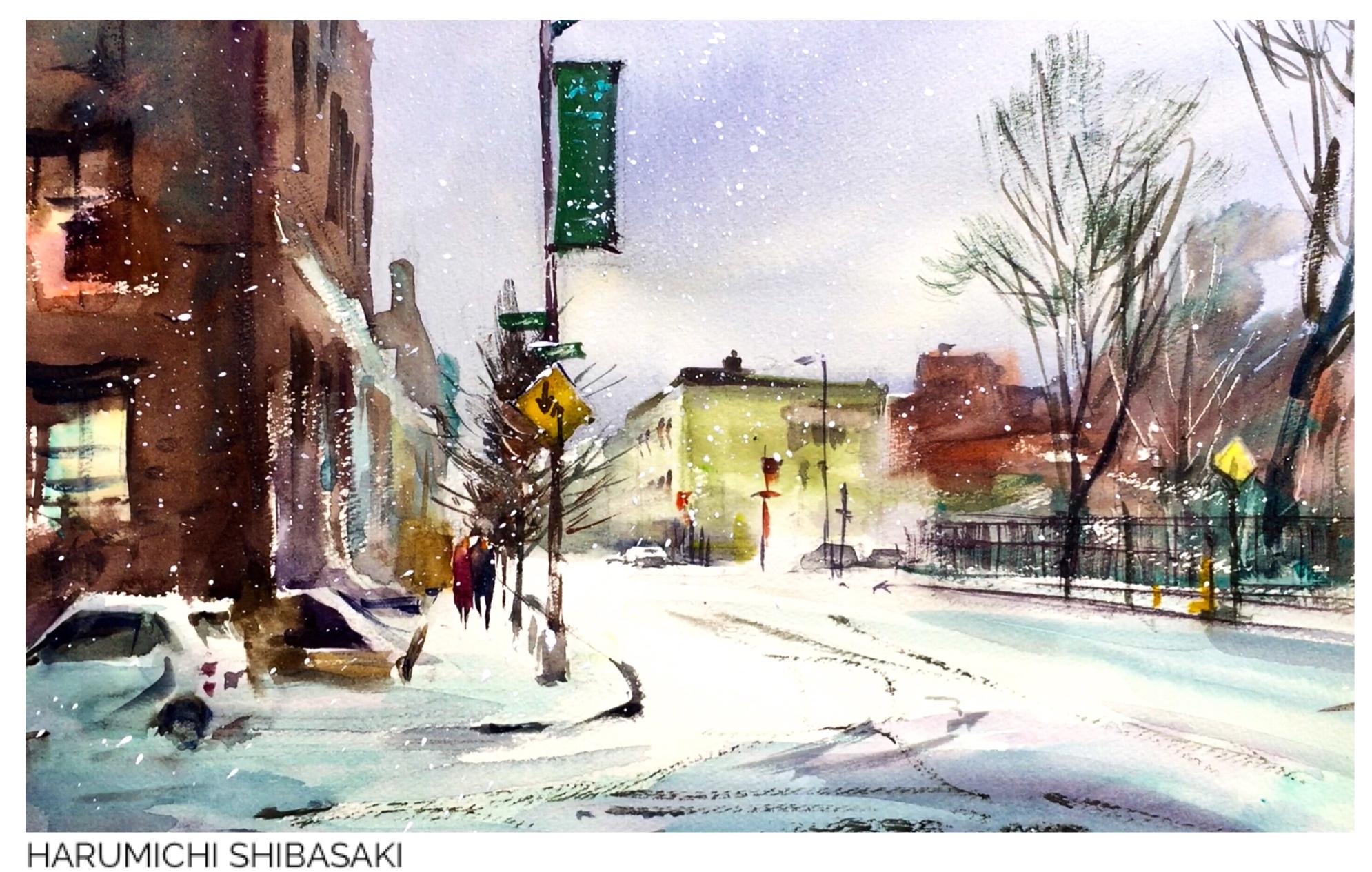 1990x1265 Snowy Town Watercolor Demonstration Steemit - Watercolor Town