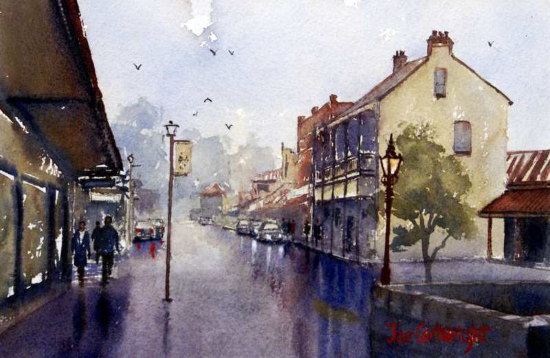 800x521 Watercolor Paintings Street Scene Gallery Watercolour - Watercolor Town