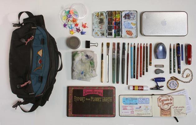 629x400 This Is What I Carry In My Watercolor Sketching Bag. James Gurney - Watercolor Travel Bag