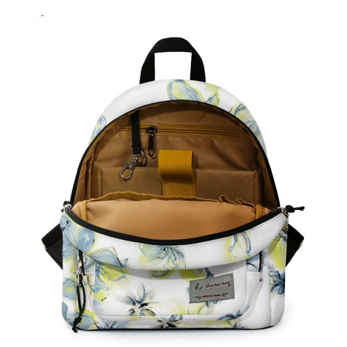 680x680 Watercolor Flower Backpack For Women White Small Travel Bags - Watercolor Travel Bag