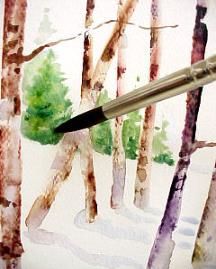 216x269 Watercolor Techniques - Watercolor Tree Bark