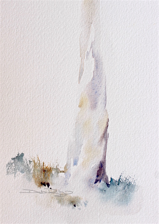 540x760 Watercolor Trees And Bark Debi Riley - Watercolor Tree Bark