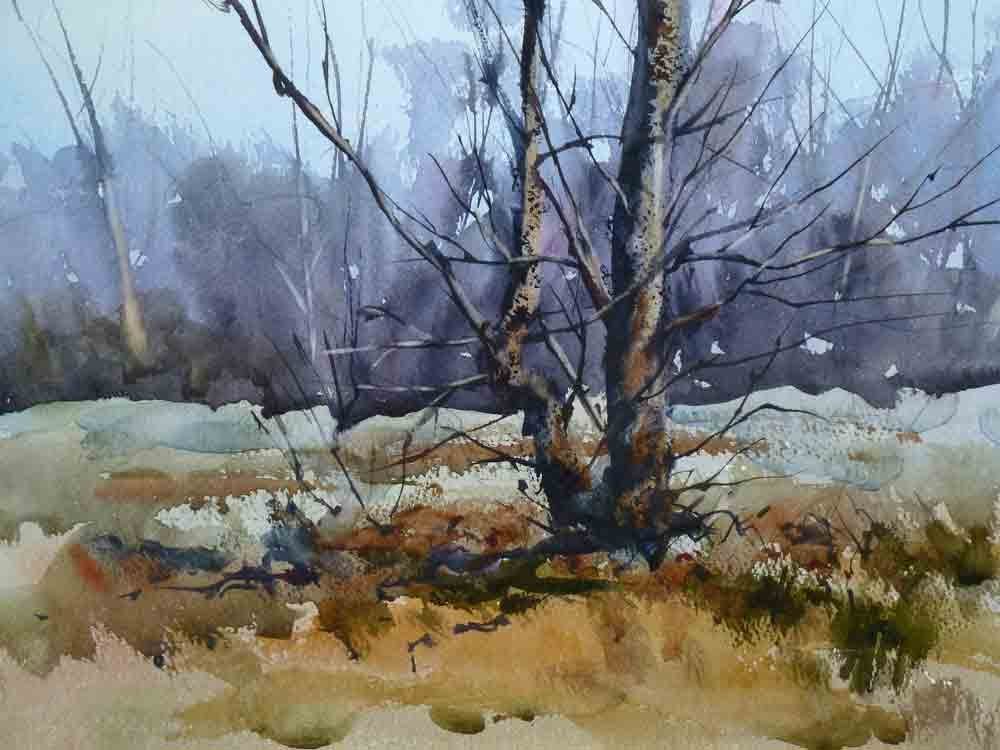 Watercolor Tree Landscape at PaintingValley.com | Explore collection of ...