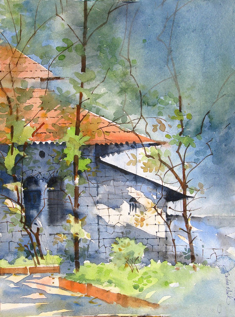 800x1078 Watercolour Landscapes By Artist Sachin Naik Landscape Art - Watercolor Tree Landscape