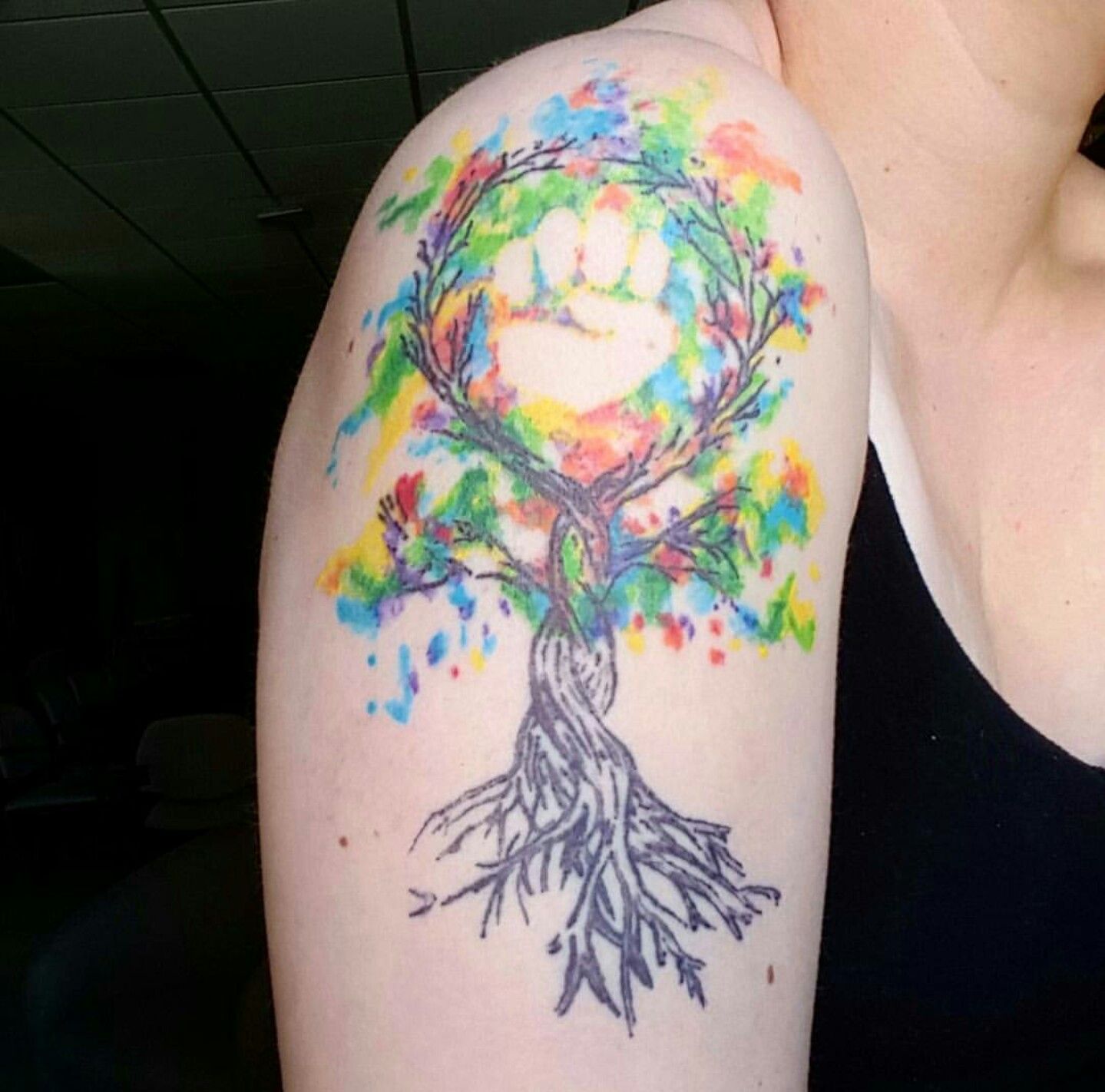 1439x1422 My Watercolor Tattoo Of The Feminist Symbol Made From The Tree Of - Watercolor Tree Of Life Tattoo