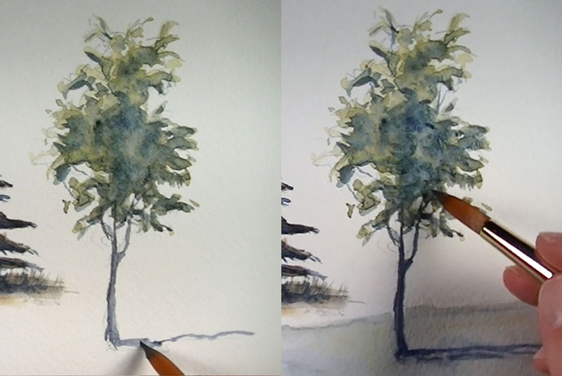 800x535 How To Paint Trees With Watercolor - Watercolor Tree Painting