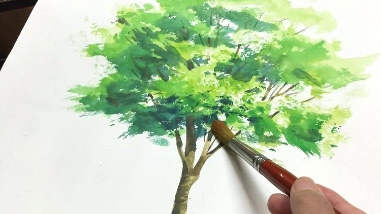 Watercolor Tree Painting at PaintingValley.com | Explore collection of ...