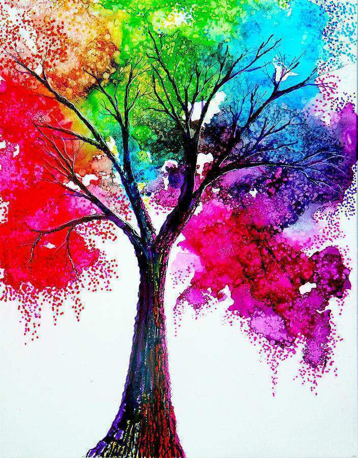 704x900 Colorful Tree Painting Inspirational 25 Beautiful Colorful - Watercolor Tree Painting