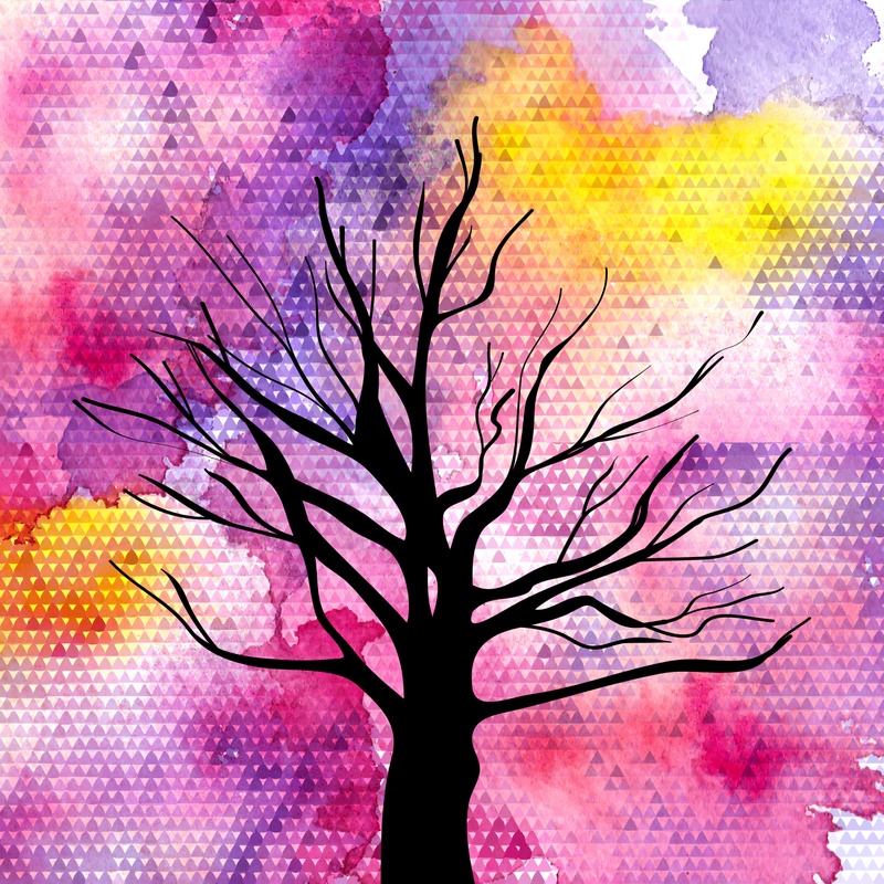 800x800 Watercolor Tree Silhouette - Watercolor Tree Plan