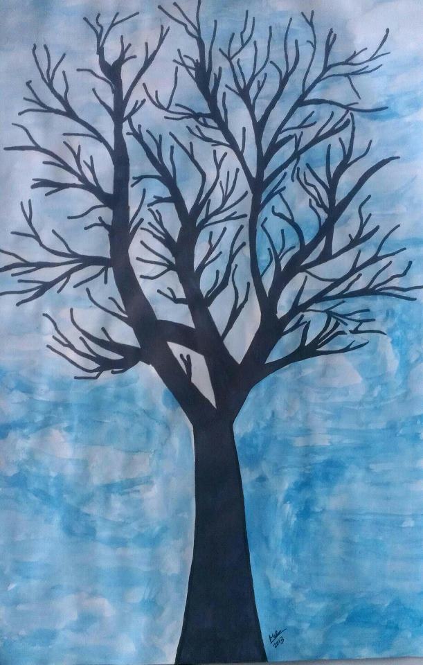 611x960 Watercolor Tree Silhouette By Miss Marlies - Watercolor Tree Plan