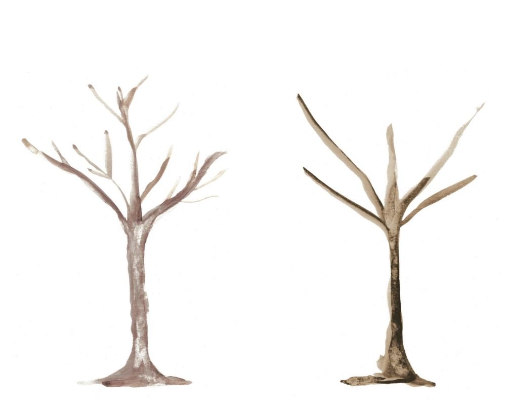 1000x801 Tree Trunk Templates - Watercolor Tree Trunk