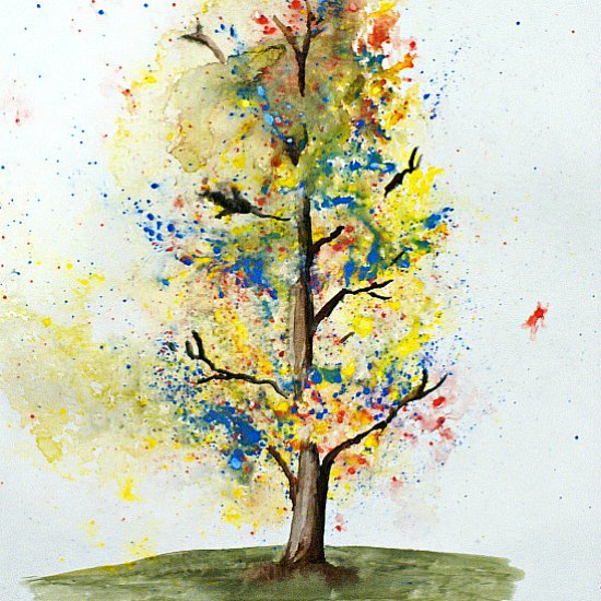 550x550 Easy Watercolor Trees For Kids Craftgawker - Watercolor Trees For Beginners