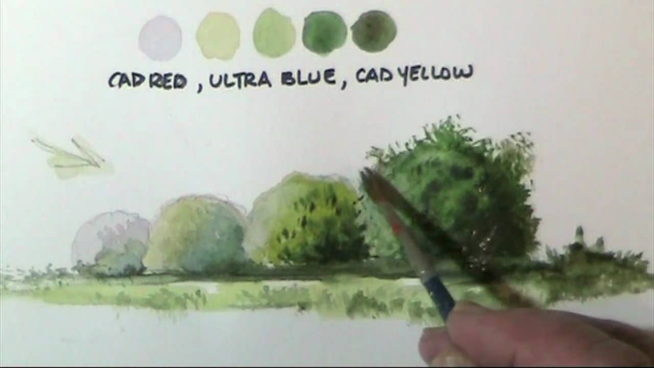 1280x720 How To Paint Trees Amp Bushes In Watercolor Lessons By Dennis Clark - Watercolor Trees Techniques