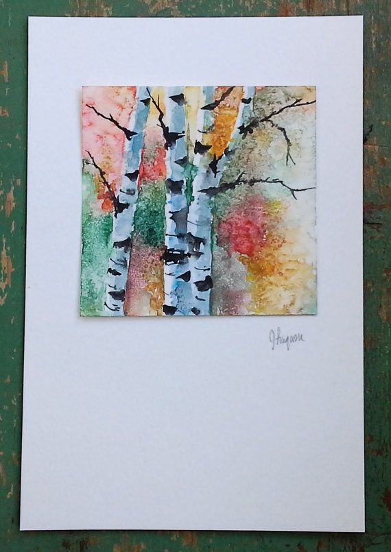 570x805 Original Painting Watercolor Painting Original By Pinetreeart - Watercolor Trees Techniques