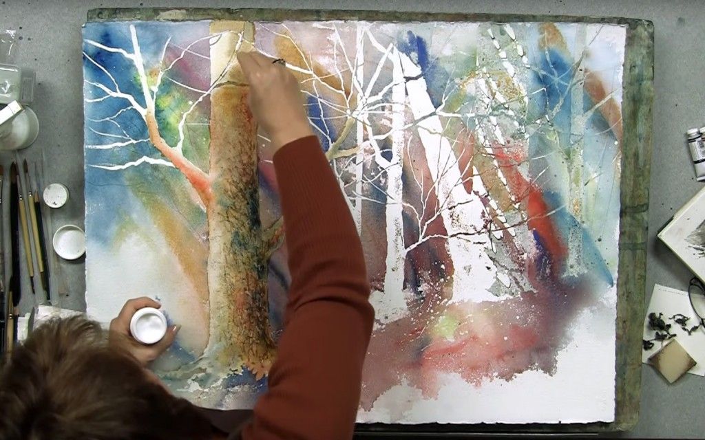 1024x640 Akwarela Technika Dla Woodgrain Tekstury Za - Watercolor Trees Techniques