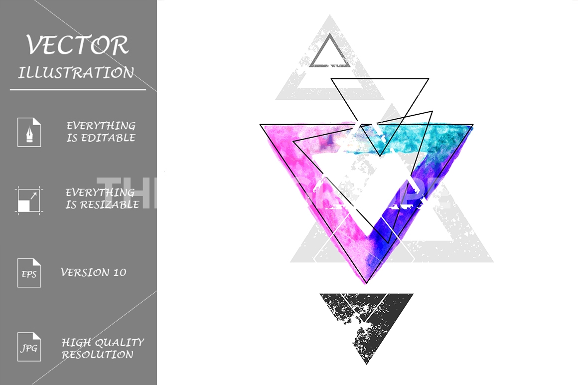 1160x772 Geometry With Watercolor Triangle By Blackmoon9 - Watercolor Triangle