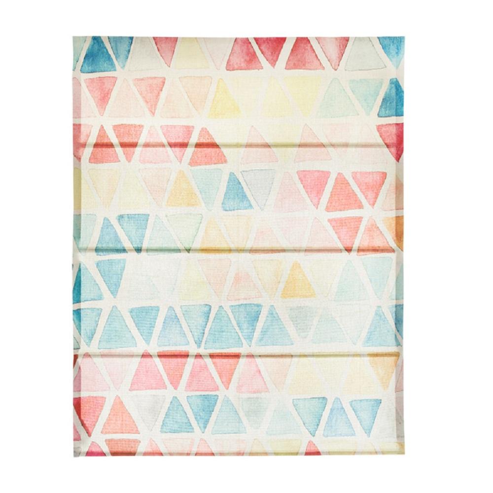 1000x1000 Quick Fix Washable Roman Window Shades Flat Fold, Watercolor Triangles - Watercolor Triangle