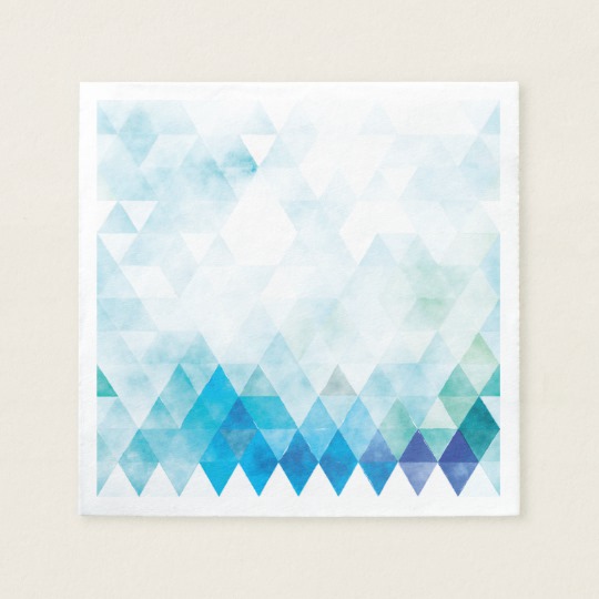 540x540 Turquoise Blue Watercolor Triangle Pattern Napkin - Watercolor Triangle