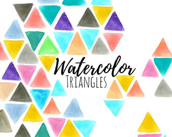 340x270 Watercolor Triangles Watercolor Triangle Watercolor Clipart Etsy - Watercolor Triangle