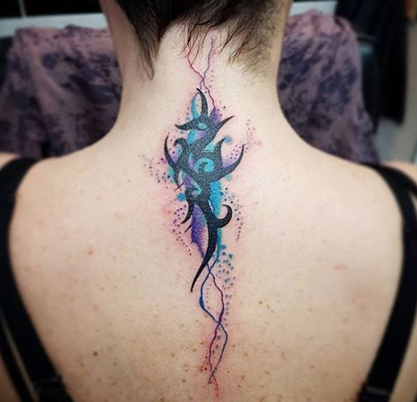 600x578 Tattoos Design Ideas 32 Best Attractive Tribal Tattoos Design - Watercolor Tribal Tattoo