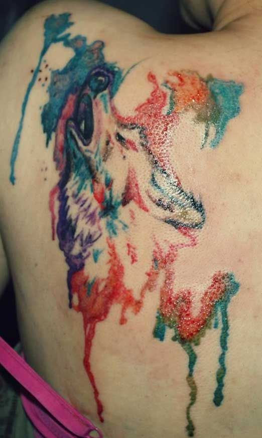 522x872 Watercolor Tattoos Wolves Ideas - Watercolor Tribal Tattoo