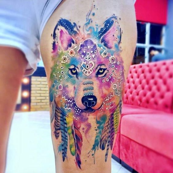 564x562 40 New Trend Watercolor Tattoos Amazing Tattoo Ideas - Watercolor Tribal Tattoo