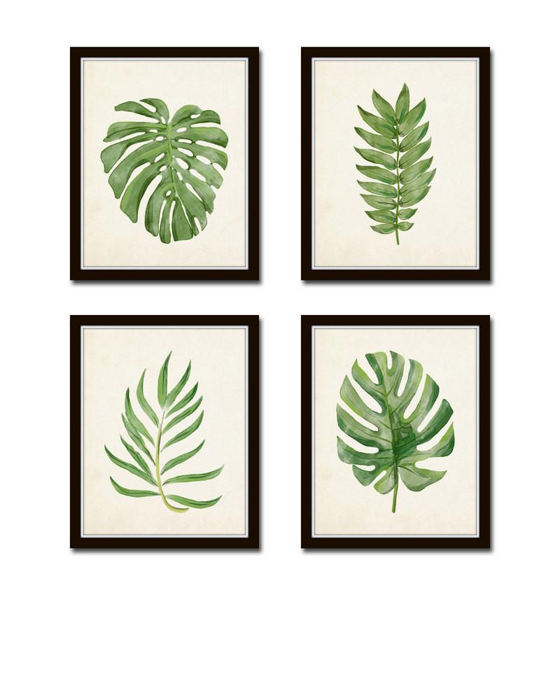 800x1000 Watercolor Tropical Leaf Set No. 2 Belle Maison Art - Watercolor Tropical