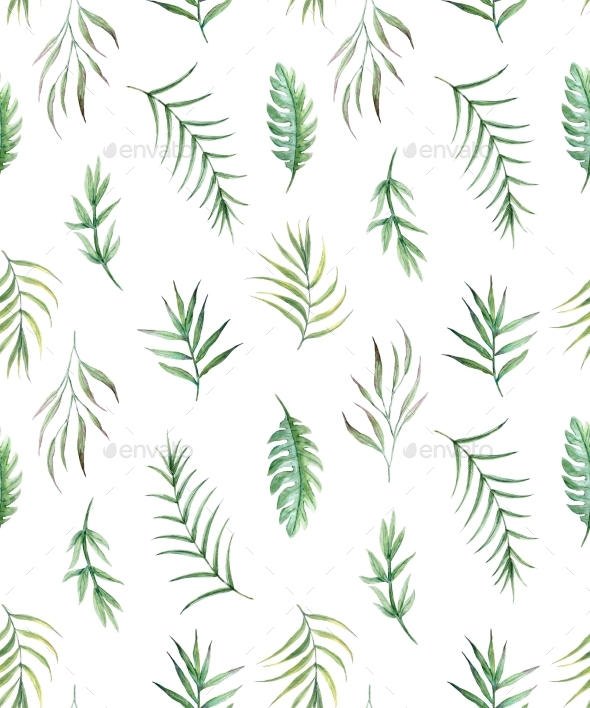 590x708 Watercolor Tropical Pattern By Zenina Graphicriver - Watercolor Tropical