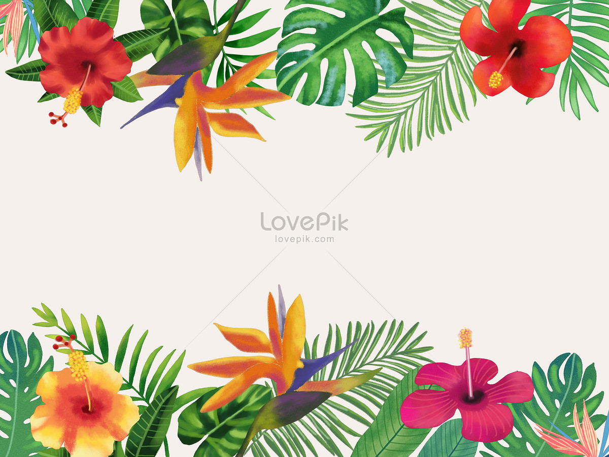 1200x900 Floriculture Background Of Watercolor Tropical Leaves Photo - Watercolor Tropical