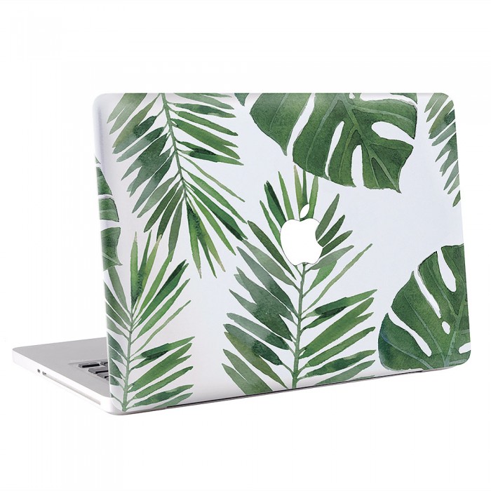 700x700 Watercolor Tropical Leaves Macbook Skin Decal - Watercolor Tropical Leaves