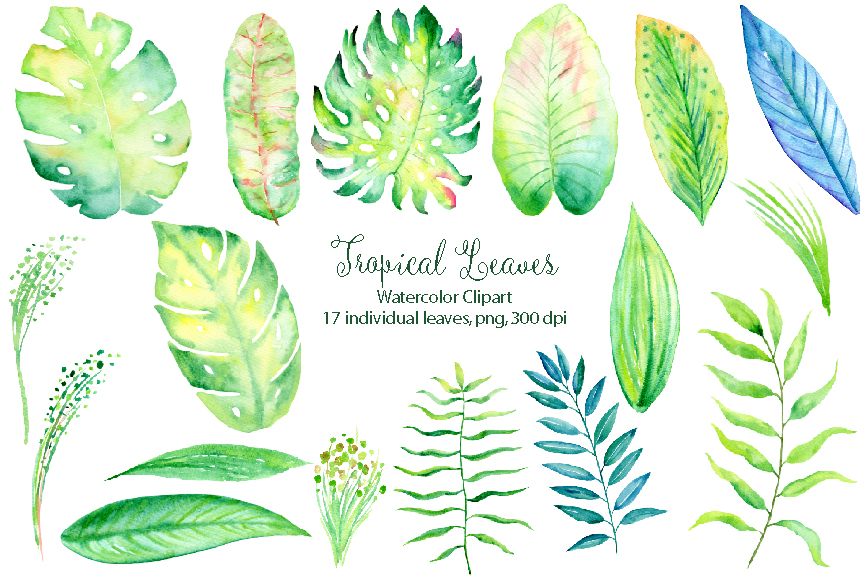 864x577 Watercolor Tropical Leaves By Cornercroft - Watercolor Tropical Leaves