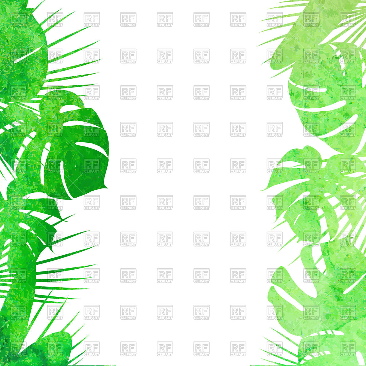 1200x1200 Watercolor Tropical Leaves Vector Image Vector Artwork Of Plants - Watercolor Tropical Leaves
