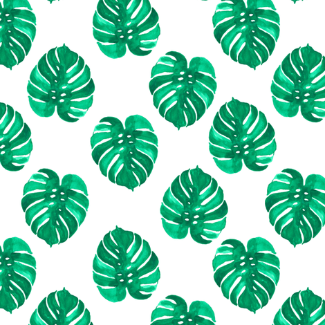 470x470 Monstera Palm Leaf Watercolor Green Tropical Leaves Palm Print - Watercolor Tropical Leaves